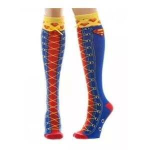 Women’s Supergirl Tall Knee High DC Marvel Super Hero -Halloween Fun Sz 7+